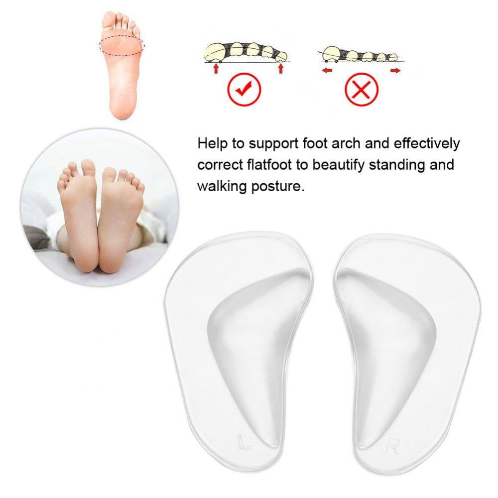 Almohadillas Ortopédicas de Silicona para Pies, Plantillas Ortopédicas, Soporte de Arco Ortopédico, Plantilla Pie Plano, Almohadillas para Plantillas de Zapatos (Transparente)