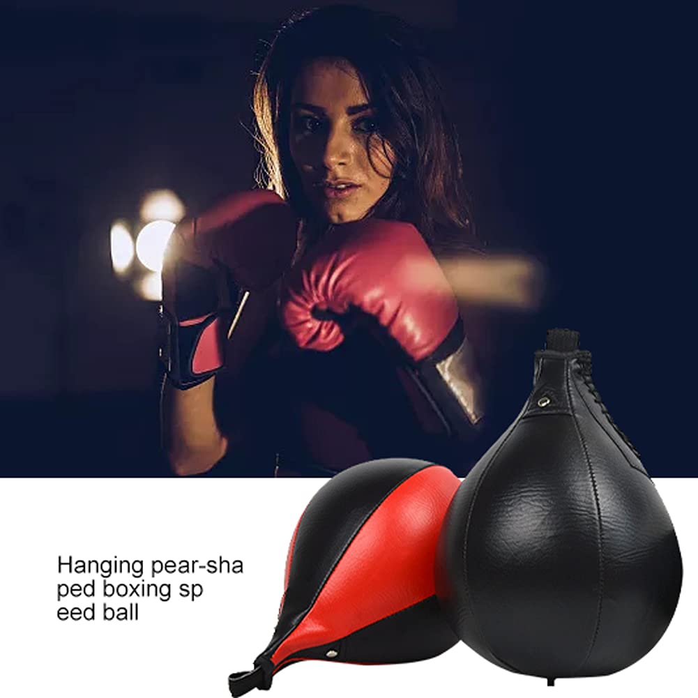 Saco De Boxeo Speedball Portátil De Cuero Sintético Negro para Gimnasio En Casa