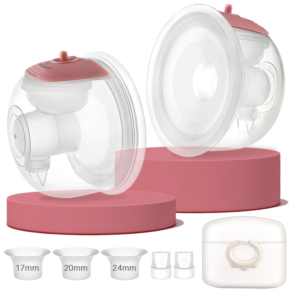 Copas de recolección de leche materna portátiles manos libres, Caracups compatibles con bombas de pecho Medela & Spectra S1 S2 9 Plus, bridas de silicona de 27 mm con inserciones de 17/20/24 mm (copas
