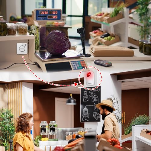 Sirena Estroboscópica SINGCALL Roja con Botón de Alarma de Pánico para Emergencias en Hogar y Negocio