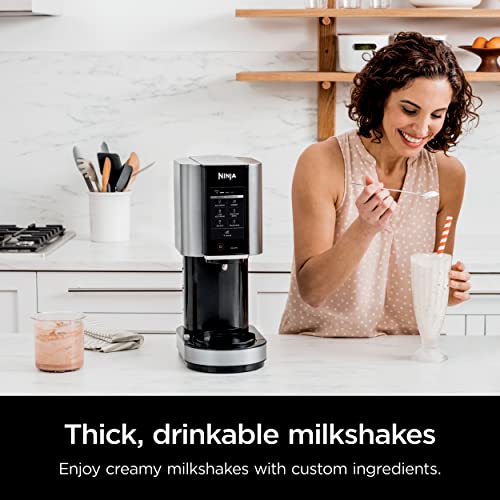Máquina para Hacer Helados Ninja Plateada con 7 Programas y 2 Recipientes