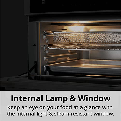 Aria 30 cuartos de galón. Horno tostador con visualización táctil con libro de recetas, acero inoxidable cepillado