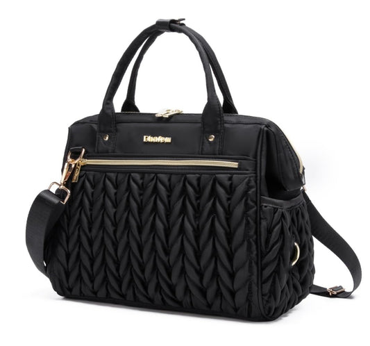 Bolsa de Pañales Bhafem Negra Convertible en Mochila y Bolso Cruzado para Bebé