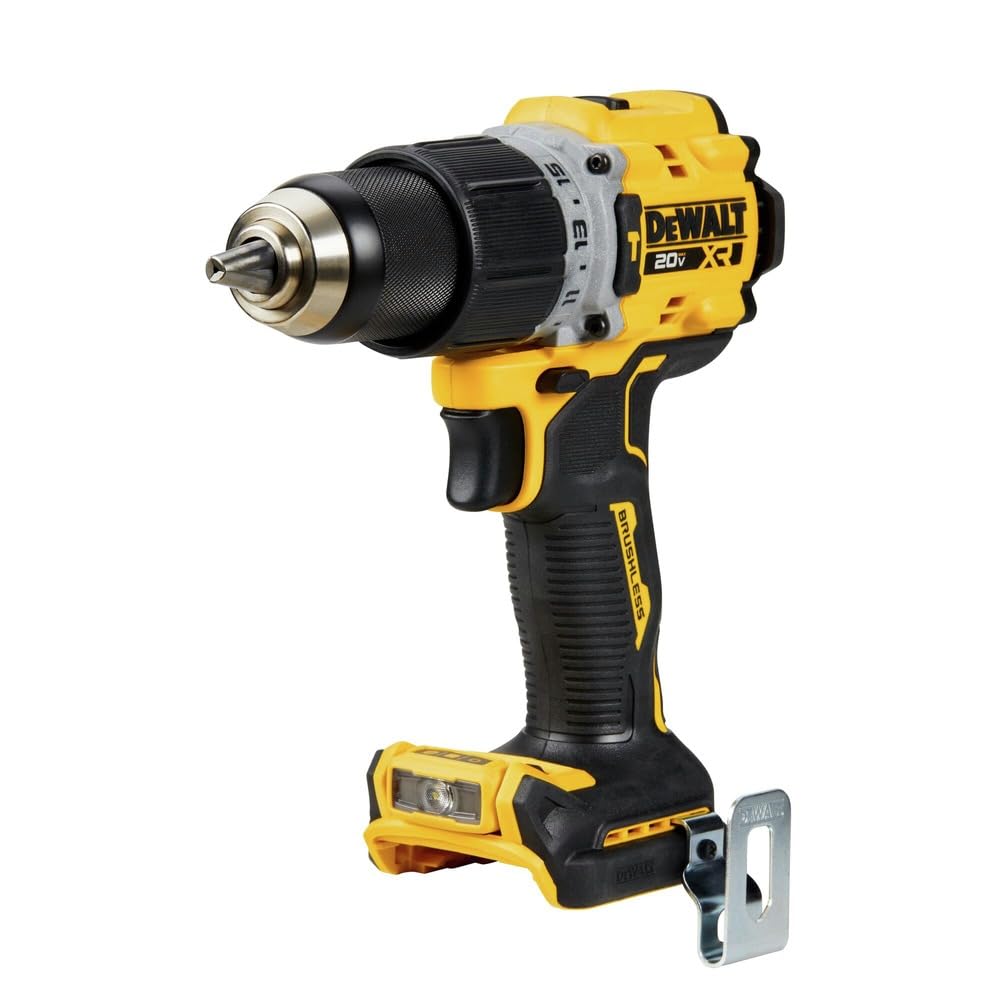 DEWALT - Taladro de martillo máximo de 20 V, 1/2 pulgadas, inalámbrico y sin escobillas, compacto con ajuste de 2 velocidades, solo herramienta desnuda (DCD805B)