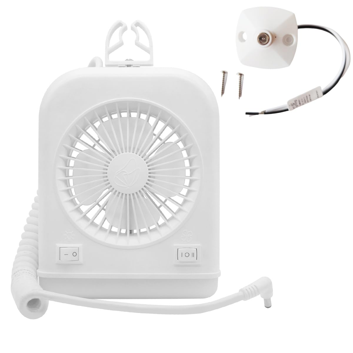 Ventilador Dream Lighting Blanco de 12 Vot con Luz de Lectura LED de 2 Velocidades para Caravana y Camping