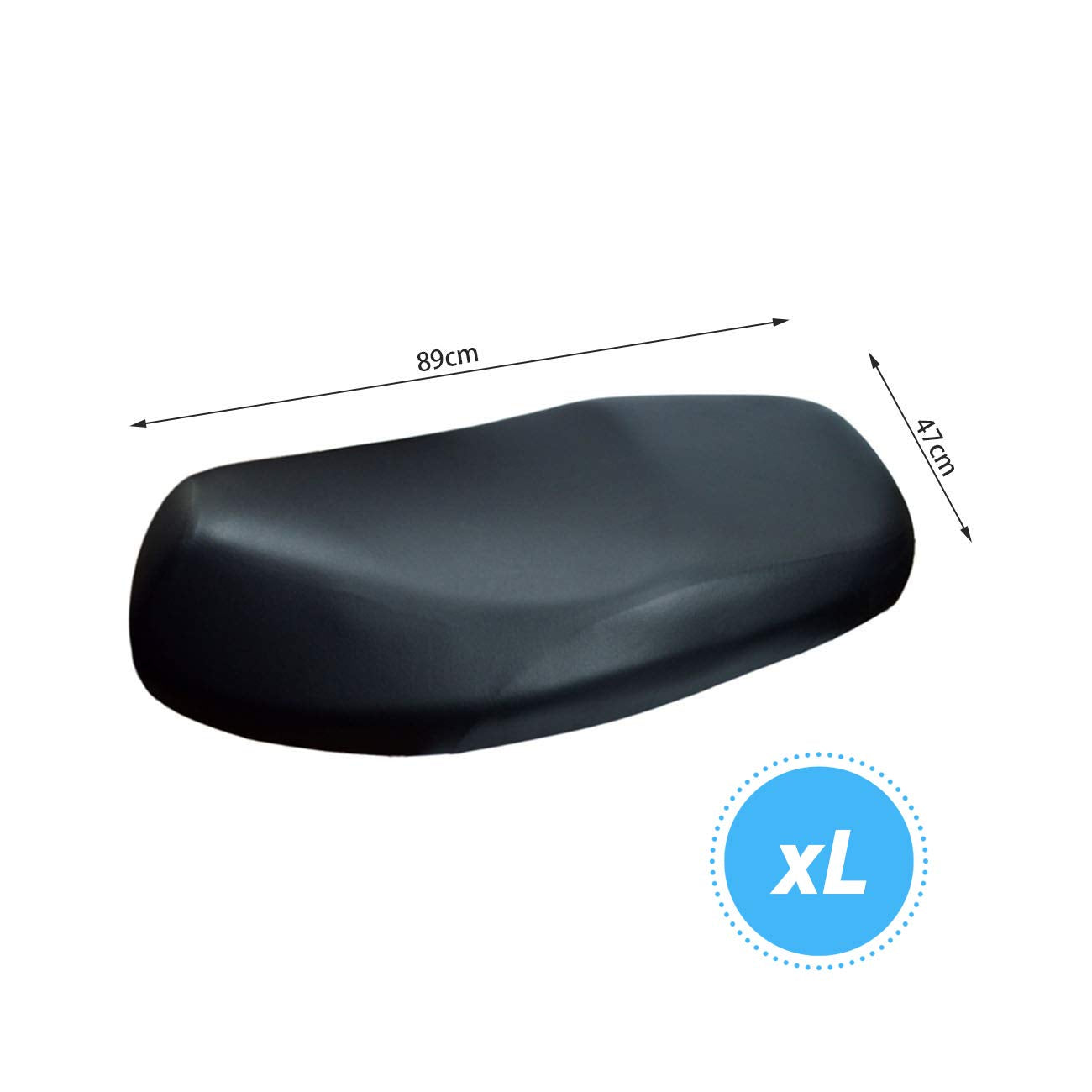 LIHAO Funda Impermeable para Asiento de Motocicleta Almohadilla de Cuero Asiento - Tamaño XL, Negro