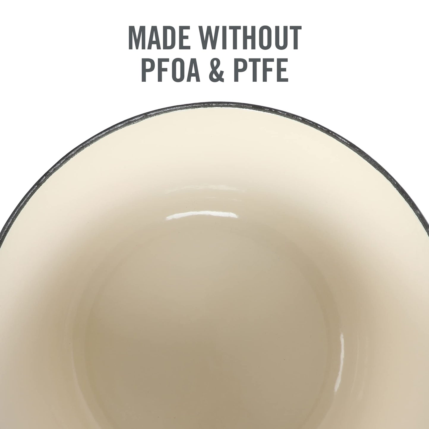MARTHA STEWART Gatwick - Olla para horno holandesa de hierro fundido esmaltado de 7 cuartos con tapa, color blanco mate