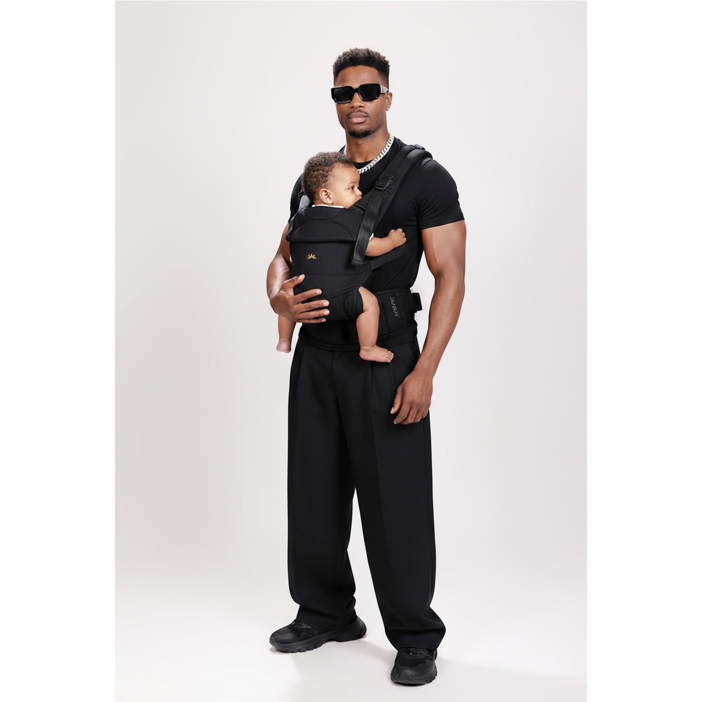 Dawnbud - Portabebés para recién nacidos y niños, ajustable, ultrasuave y ligero, ergonómico con soporte para la cabeza, equipo de viaje para bebés, artículos esenciales para bebés (negro)