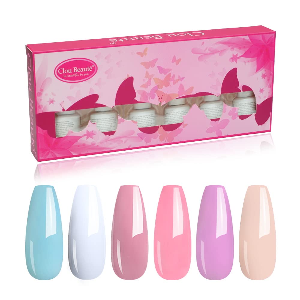 Clou Beaute Gel Polish Set Soak Off Led UV Gel Nail Polish Kit Varnish Nail Art Manicure Salon Collection 6x8ml S011