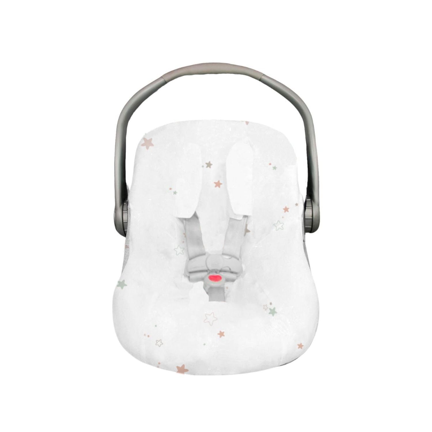Nap Baby Funda para Porta Bebé, Silla para Bebé ó Autoasiento con resorte ajustable, en 100% algodón, hipoalargénica - Estrellitas Terra