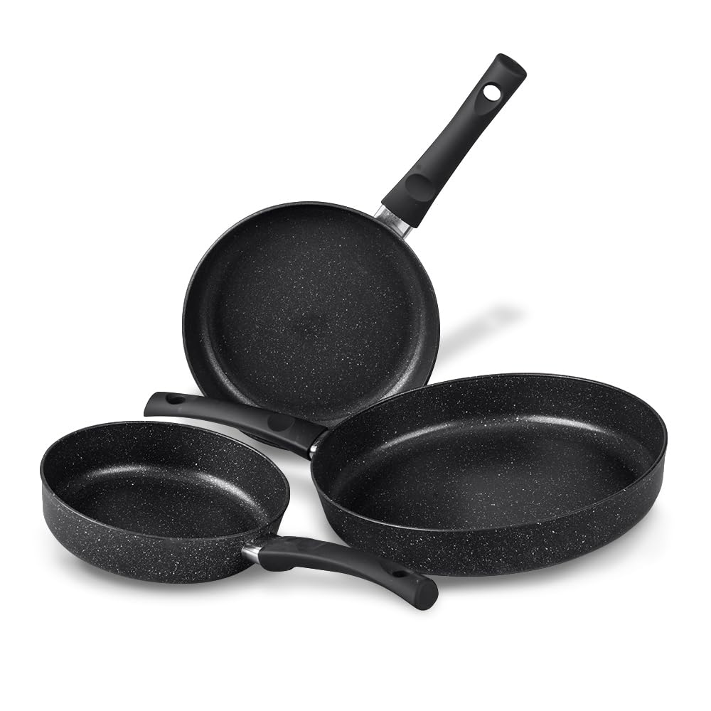 Cinsa Juego de Sartenes Forta Roca, 3 piezas, Aluminio Forjado (Sarten 20, 24 y 30 cm)