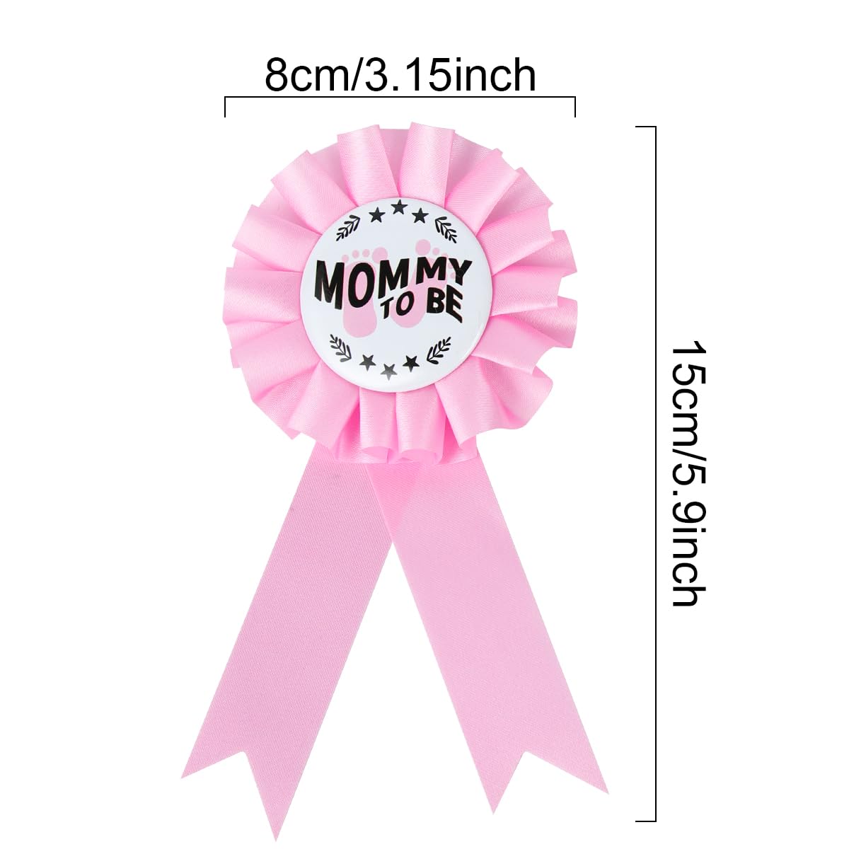 HAPPYLAND Faja para baby showers niña hojalata rosa insignia mamá a ser y papá a ser baby shower insignia pin baby shower fiesta revelación género baby shower decoración temática de oso baby shower
