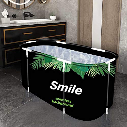 Bañera plegable portátil para remojar la bañera, ecológica, para ducha (hoja verde)