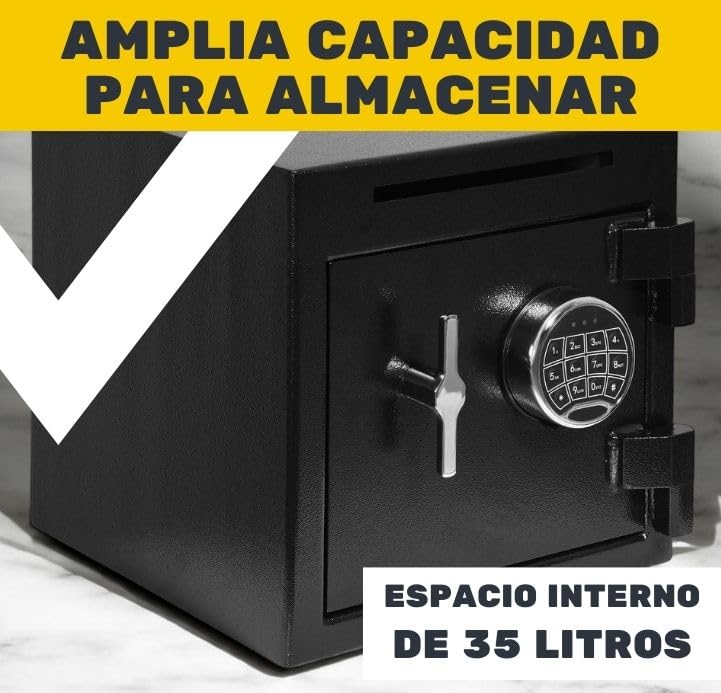 Caja Fuerte Seguridad Rack & Pack Negra Electrónica con Combinación Digital para Dinero Documentos y Joyas