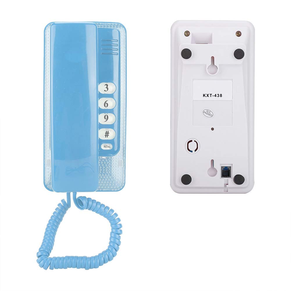 Teléfono Cableado,Teléfono Fijo con Función de Flash / Silenciamiento /Última Remarcación de Números,Teléfono de Escritorio para Casa,Oficina,Hotel(Azul)