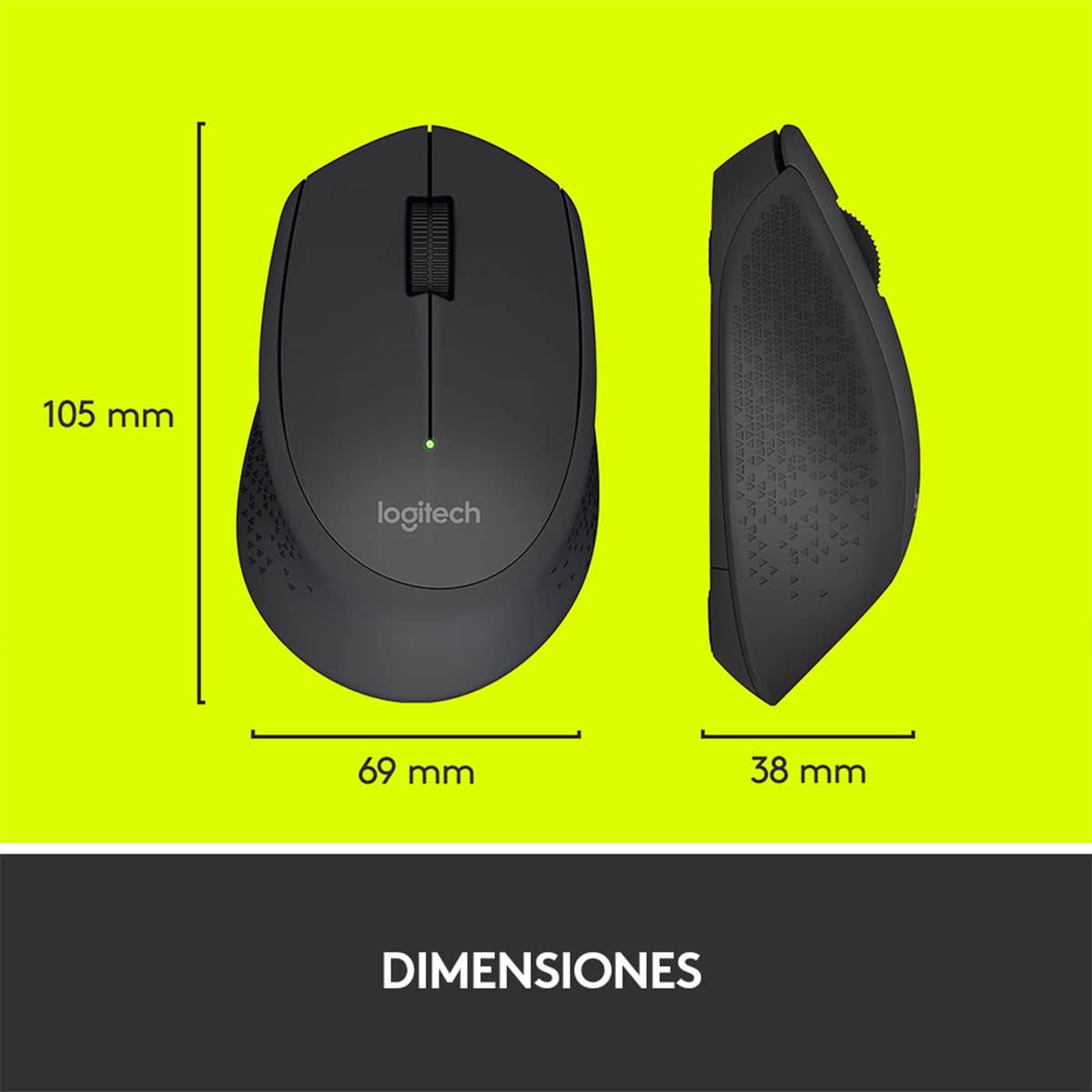 Logitech M280 Mouse Inalámbrico, 2.4 GHz, Nano Receptor USB, Seguimiento Óptico, Resolución 1000 dpi, 3 botones, Batería de 18 Meses, Compatible con PC, Mac, Laptop, Chromebook - Negro