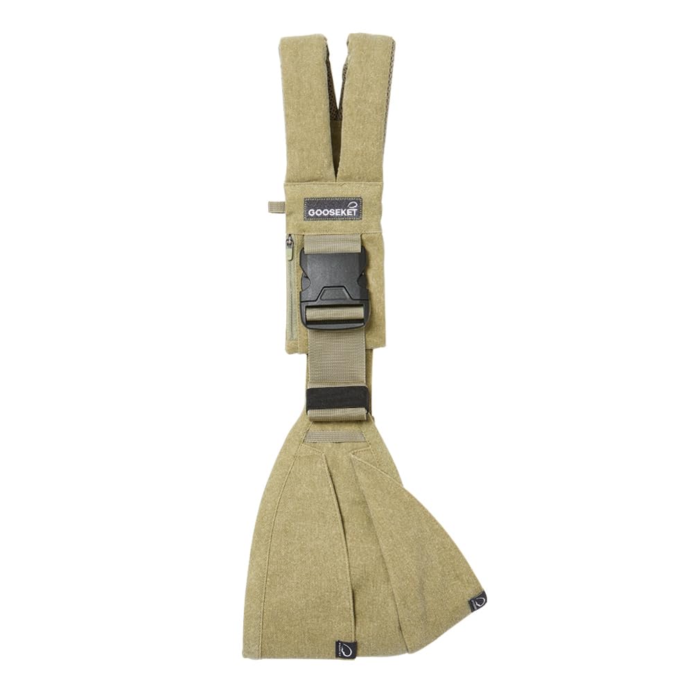 GOOSEKET 365 - Portabebés para niños pequeños, 100% algodón, ligero, fácil de usar, portátil, adecuado de 6 a 48 meses, soporta hasta 44 libras (caqui)
