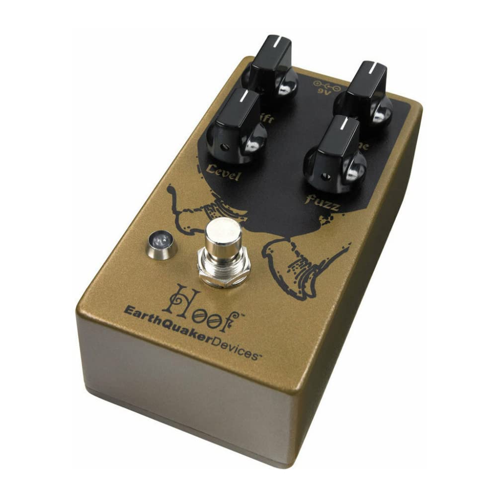 EarthQuaker Devices - Amplificador de potencia; unidad de efectos de distorsión, Hoof Fuzz V2, Dorado, Version 2