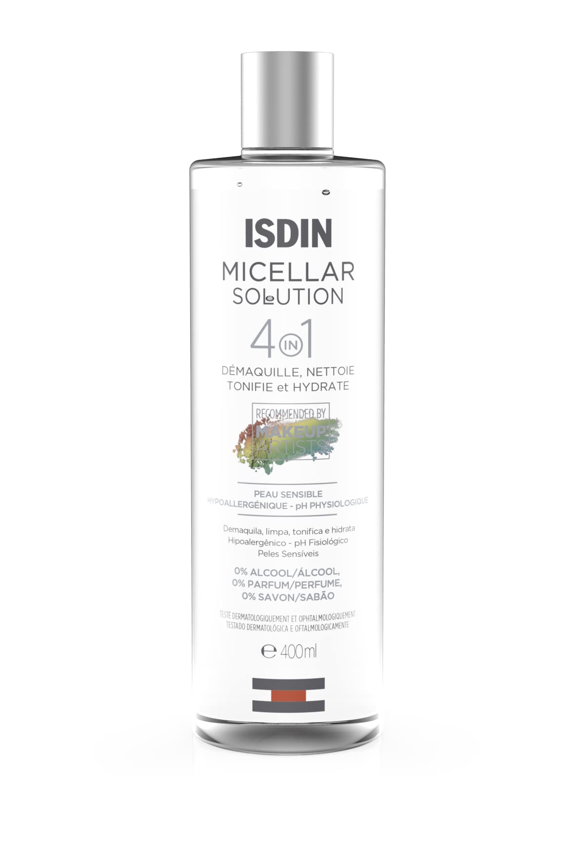 ISDIN SI-NAILS Fortalecedor con ácido hialurónico para uñas débiles y dañadas, hidrata también las cutículas, Acabado Invisible, 2.5 ml + Micellar Solution 4 en 1 Agua Micelar,400ml