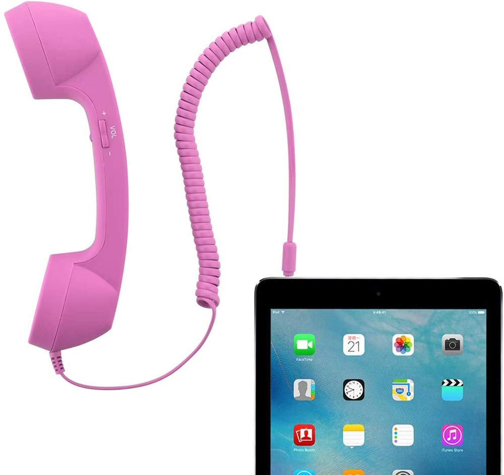 Altavoz Retro YTYKINOY Rosa con Receptor y Micrófono para Teléfonos Celulares y Smartphones