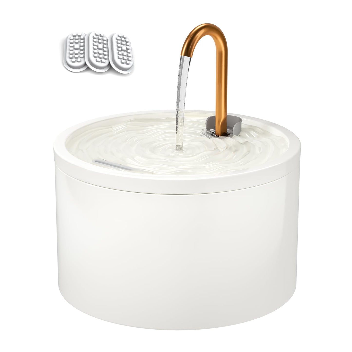 DOOOB - Fuente de agua de cerámica para gatos, fuente de cerámica de 2.1 l/77 onzas, fuente de agua automática de cerámica para gatos, fuente de agua para mascotas con bomba ultra silenciosa y 1