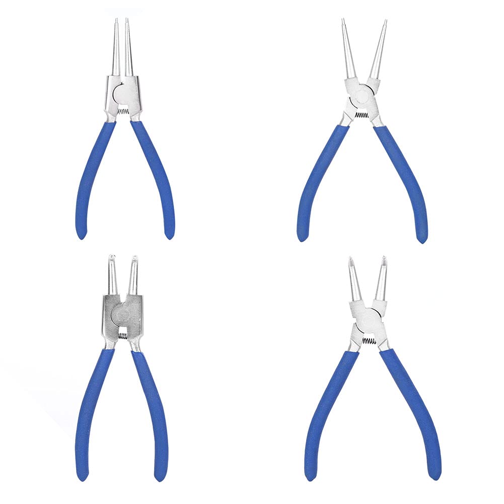 Juego de alicates de anillo a presión, juego de alicates de anillo a presión, profesional de 7 pulgadas, con bolsa portátil