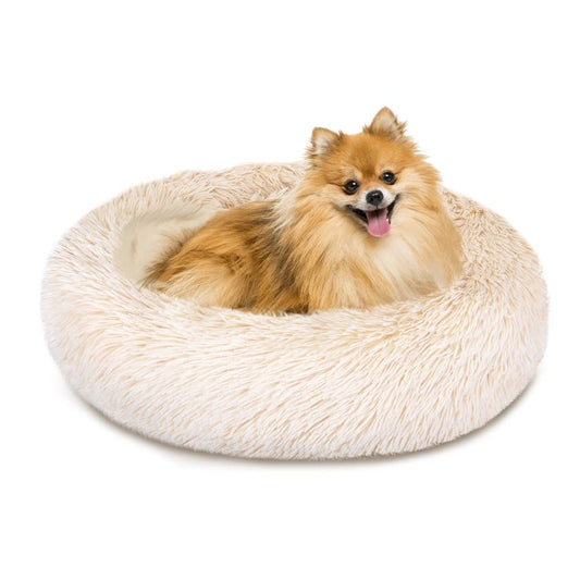 Cama de Mascotas SlowTon Beige Súper Suave y Antideslizante para Gato y Perro Pequeño Mediano