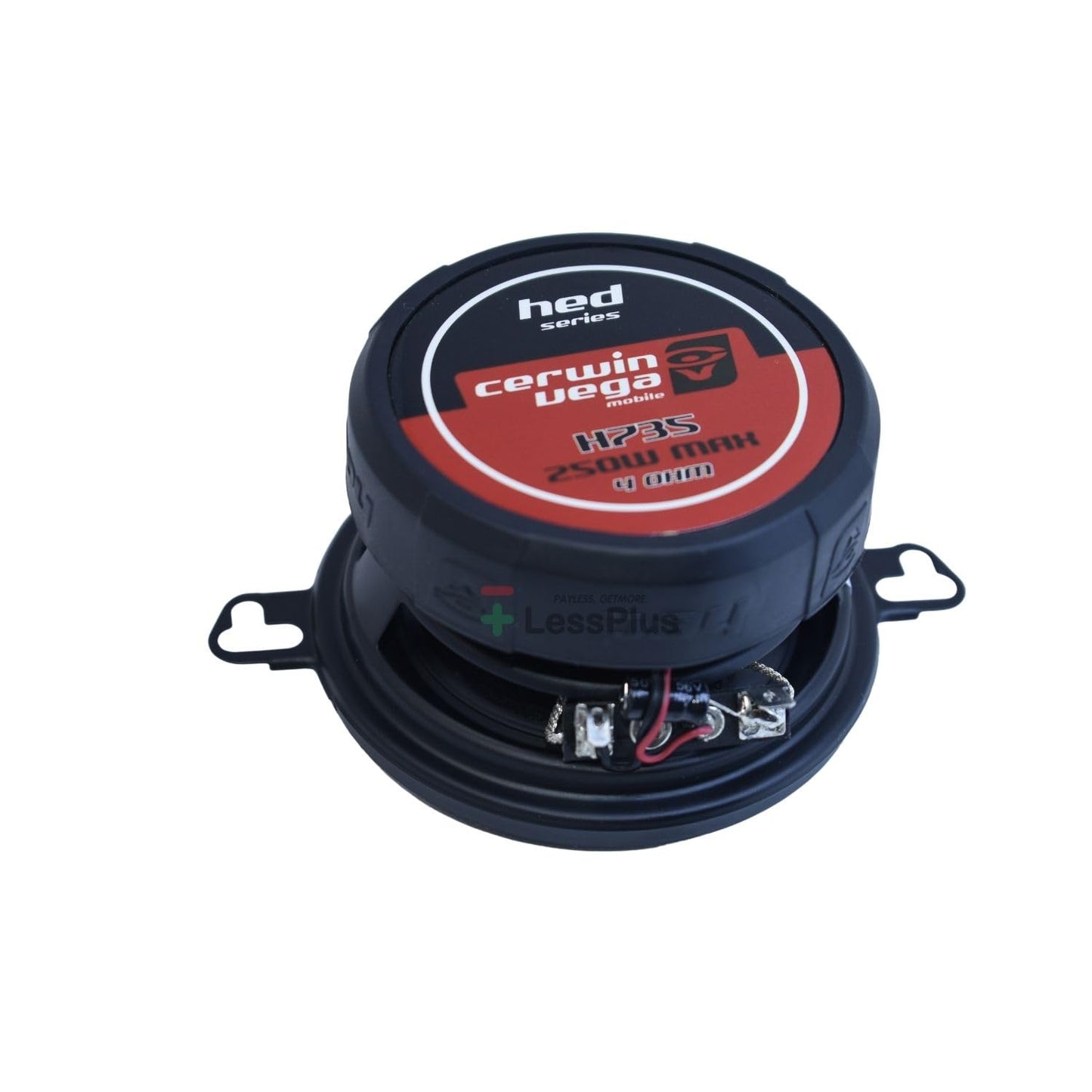 CERWIN-VEGA! Cerwin Vega Mobile CV Cerwin Vega HED Series - Altavoces coaxiales de 2 vías de 3.5 pulgadas - 4Ω, 25W RMS, marco de acero estampado duradero, cono de grafito, araña lineal, altavoz de agudos PEI de 1 pulgada - Ultimate