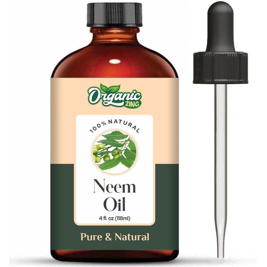 Organic Zing Neem (Azadirachta Indica) Oil | Pure & Natural Carrier Oil for Skin Care & Hair Care - 118ml/3.99fl oz