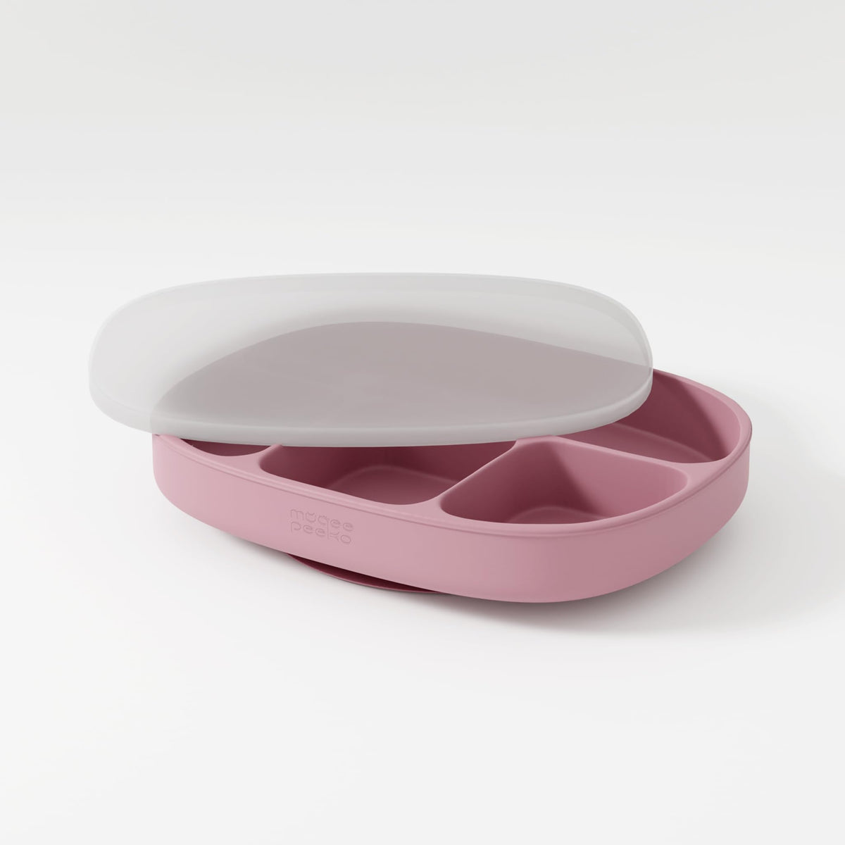 Muqee Peeko Bandeja para bebés con ventosas, Color Rosa. Bandeja para niña. Parte de los artículos Esenciales para la alimentación del bebé. Fabricada en Silicona Segura para bebés.