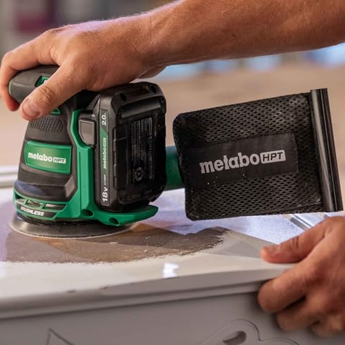 Lijadora Orbital Aleatoria Metabo HPT 18 V 5 Pulgadas con Rendimiento Óptimo y Colección de Polvo