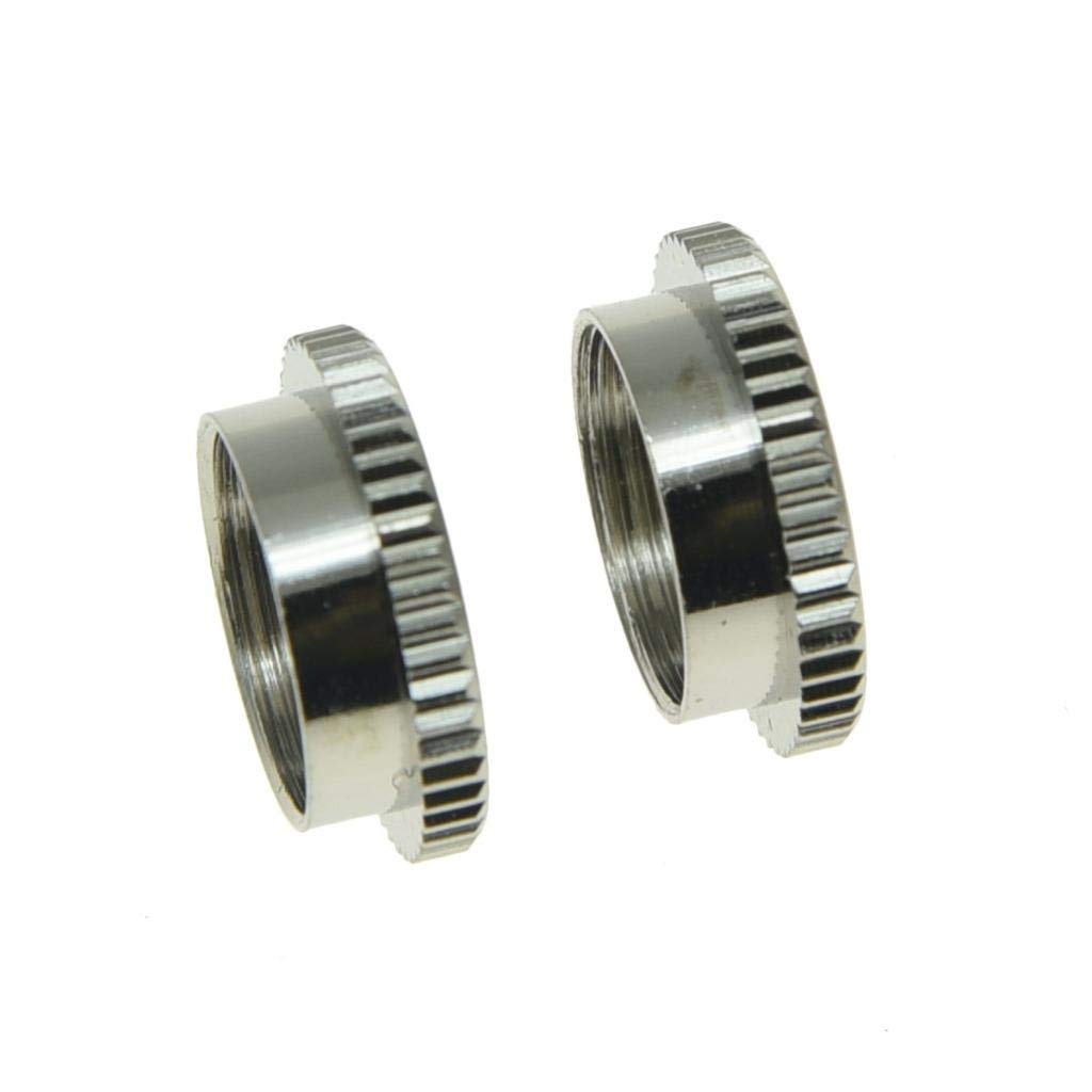 Dopro 10 tuercas de rosca fina moleteadas de 15/32 pulgadas de profundidad para interruptor de guitarra Les Paul con interruptores Switchcraft de níquel