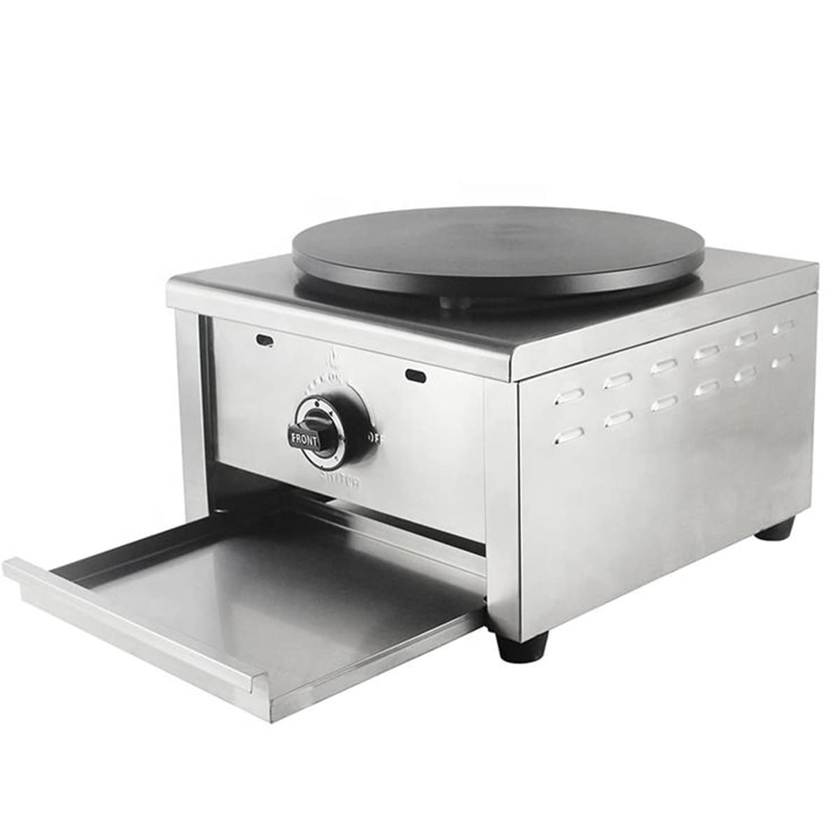 PreAsion - Máquina para crepe de gas comercial de 16 pulgadas, máquina para crepes de gas GLP, máquina para plancha con válvula de baja presión para blintzes, huevos, omelette