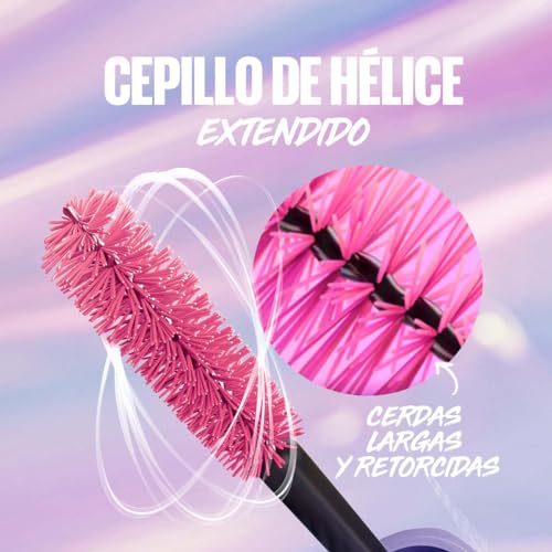 Maybelline The Falsies Surreal Extensions - Máscara de pestañas lavable, voluminizadora, alargamiento, maquillaje muy negro, 1 unidad