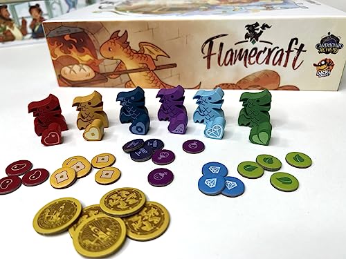 Lucky Duck Games Flamecraft Board Game | Strategy Game | Dragon Game | Fantasy Game | Fun Family Game for Kids and Adults | Ages 10+ | 1-5 Players | Average Playtime 60 Minutes | Made by