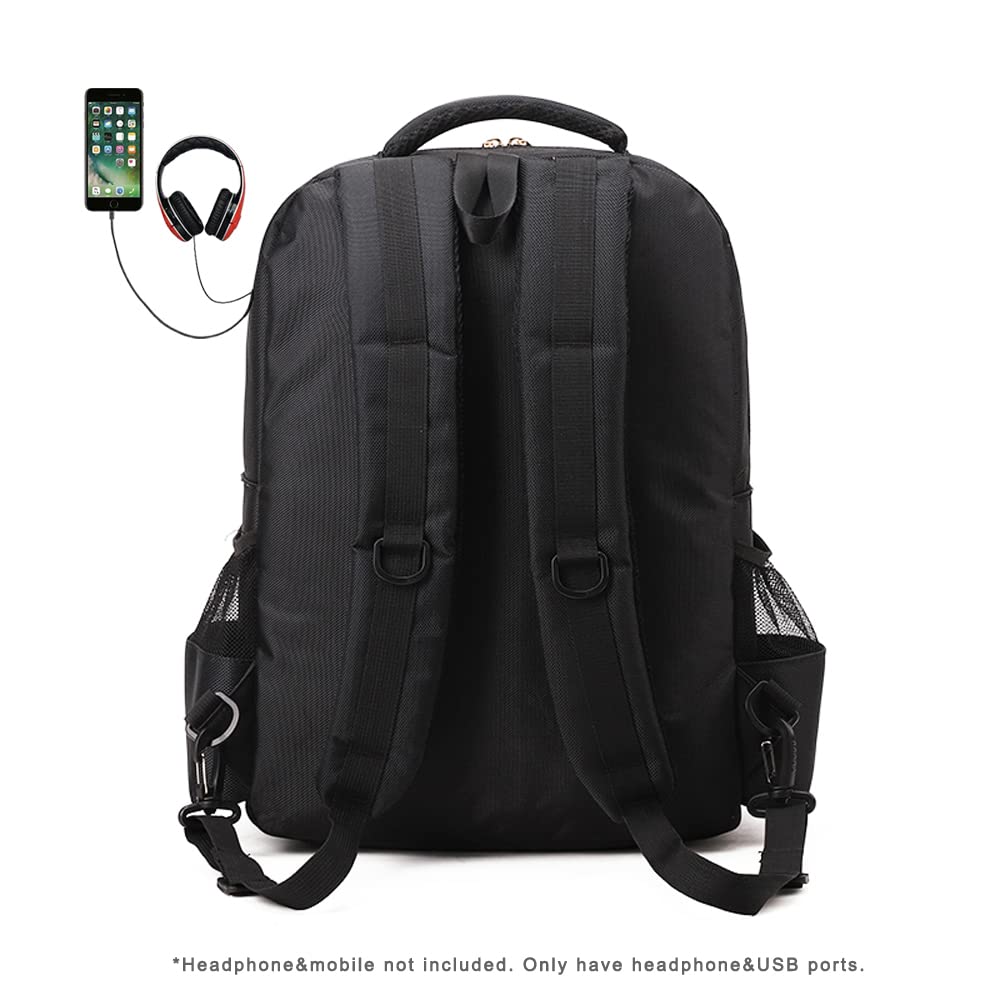 Mochila de Viaje NIHANEH Negro, Herramientas de Peluquería, Almacenamiento