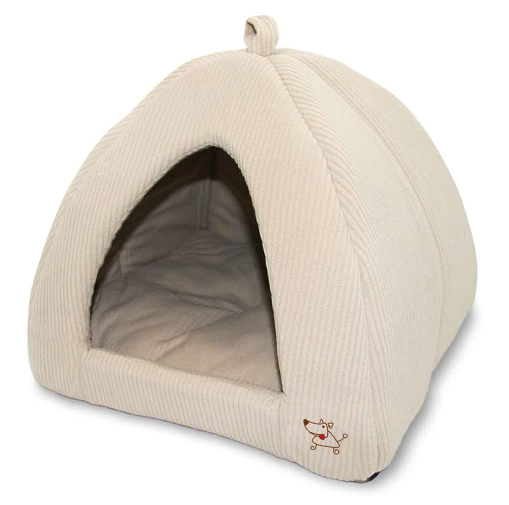 Best Pet Supplies - Cama para tienda de campaña, beige (Corduroy Beige), Medium (16" x 16")