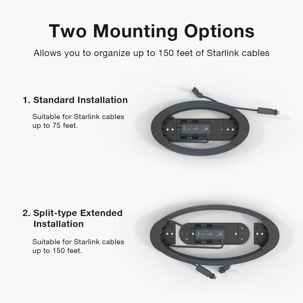 Soporte de Pared Holicfun Starlink Mesh WiFi V2 con Cable y Adaptador Ethernet