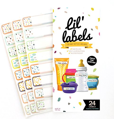 Lil' Labels Daycare Value Pack - Etiquetas para botellas y ropa, impermeables, diseño juguetón