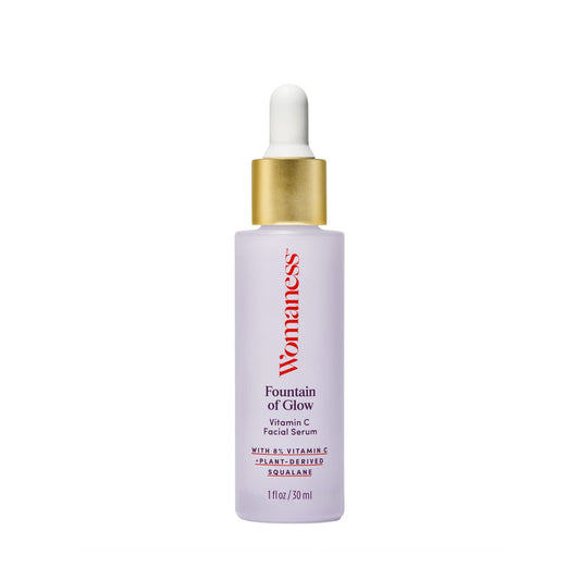Womaness Fountain of Glow Vitamin C Face Serum - Menopause Support Brightening Serum for Improving Dull & Uneven Skin Tone - Super Antioxidant Serum of 8% Vitamin C + Plant Derived Squalane Oil (50ml)