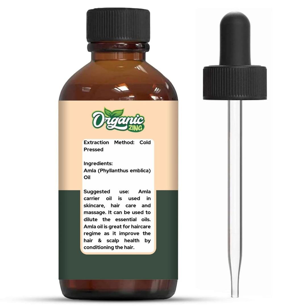 Organic Zing Amla Oil for Pure & Natural for Skin, Face, Hair Care, Aroma & Massage - 30ml