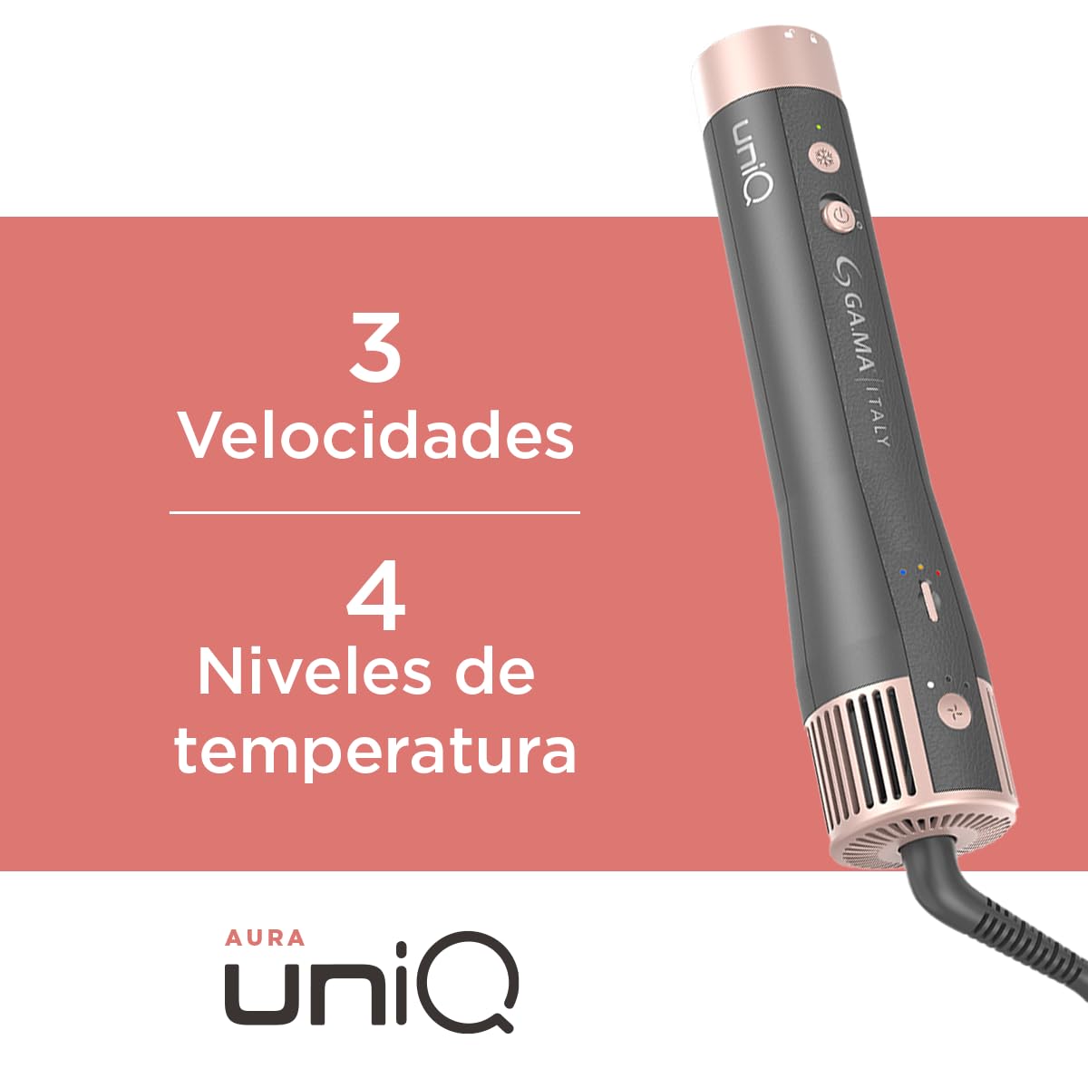 Multiestilizador GA.MA Italy UniQ Styler Aura Coanda Motor Digital Profesional