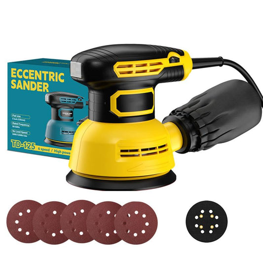 Lijadora Orbital, 6 Velocidades, 320W,12000 RPM,6 Velocidades Variables con 4 Papeles de Lija, Recogida de Polvo, Lijadora Eléctrica Ideal para Superficies de Madera y Acero