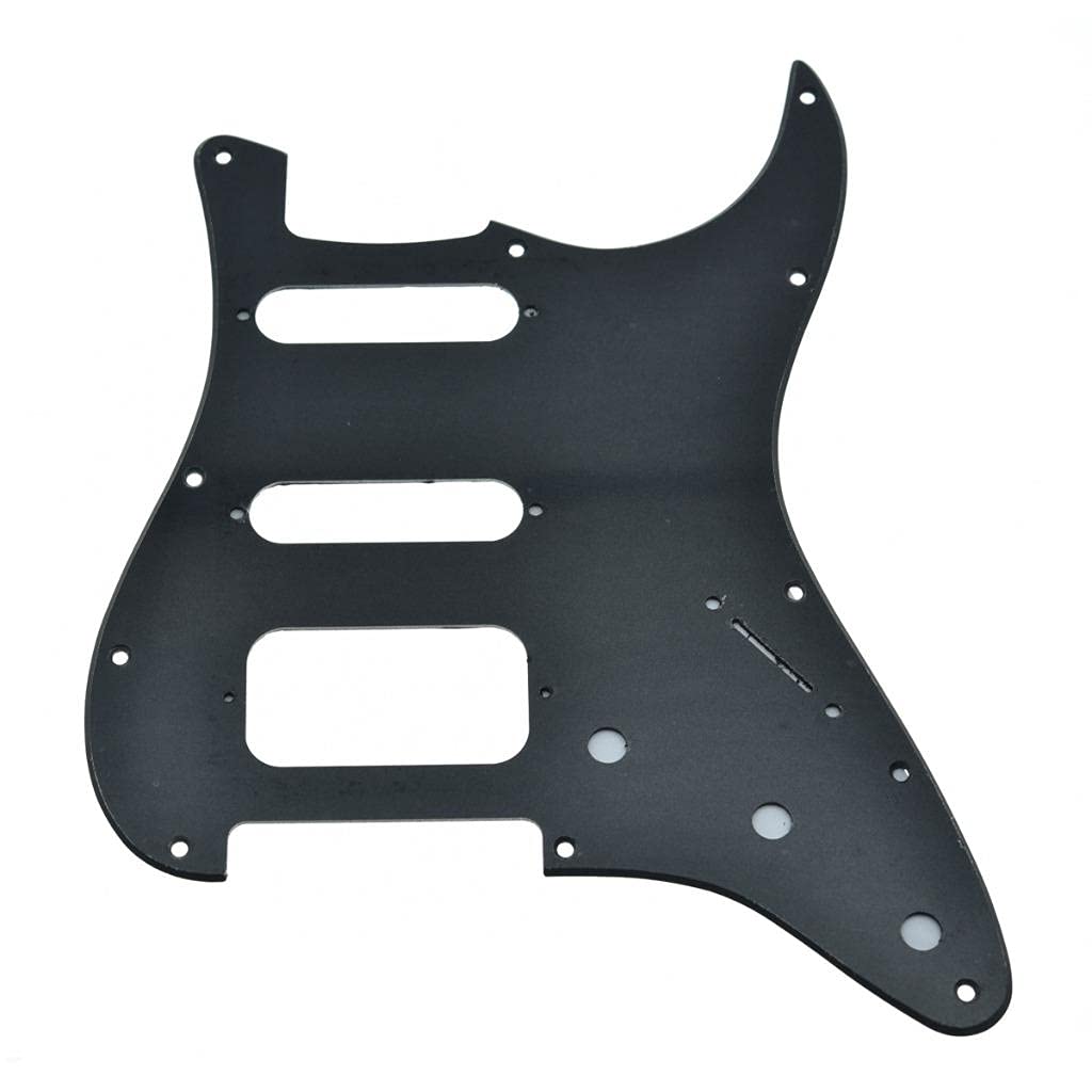 Dopro Golpeador de guitarra Strat HSS de 11 agujeros, 2 tripulaciones Humbucking para American FD Stratocaster negro mate