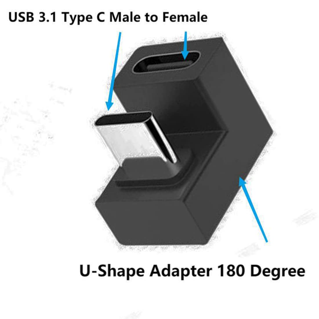 Adaptador USB Tipo C SHANFEILU en forma de U 180 Grados USB 3.1