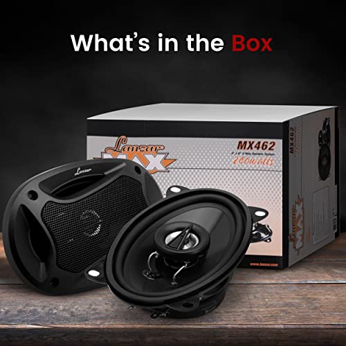 LANZAR MX462 MAX Series 4-Inch x 6-Inch 240-Watt 2-Way Coaxial Speakers (Pair)