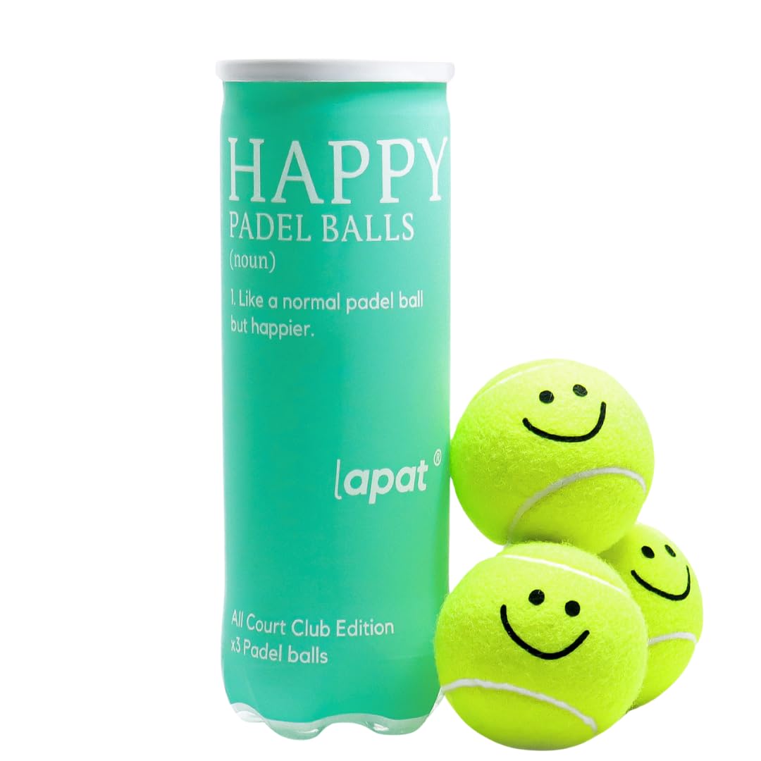 LAPAT Pelotas de Padel. Lata con 3 Pelotas de Padel presurizadas. (Happy)