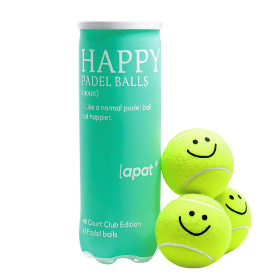 LAPAT Pelotas de Padel. Lata con 3 Pelotas de Padel presurizadas. (Happy)