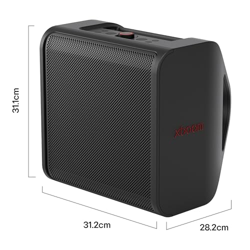 LG xboom Stage 301 AI by will.i.am | Bocina Bluetooth Portátil | Sonido Estéreo con AI y Calibración Inteligente | 12 hrs de Batería | Resistente al Agua IPX4 | Karaoke y DJ App