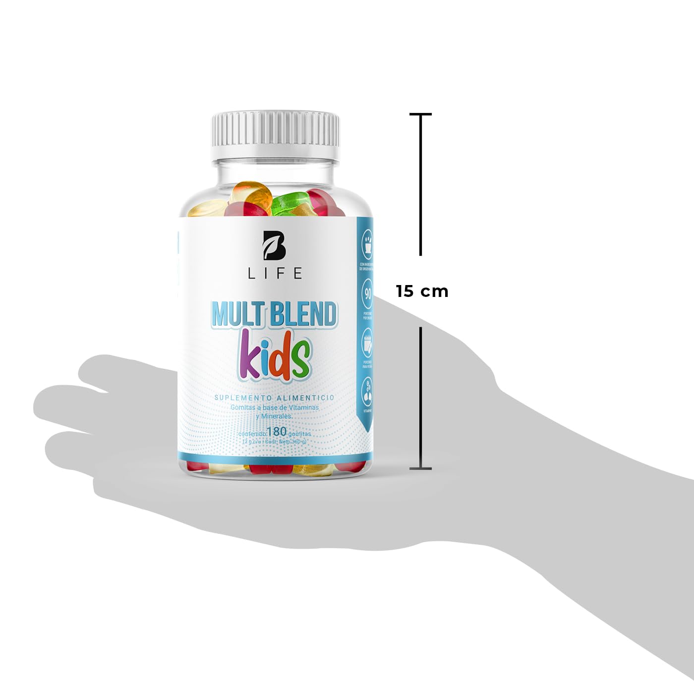 B Life Company Mult Blend Kids Gummies 180 gomitas SIN AZÚCAR añadida. Ingredientes naturales: Vitaminas y Minerales. Mult Blend Kids.